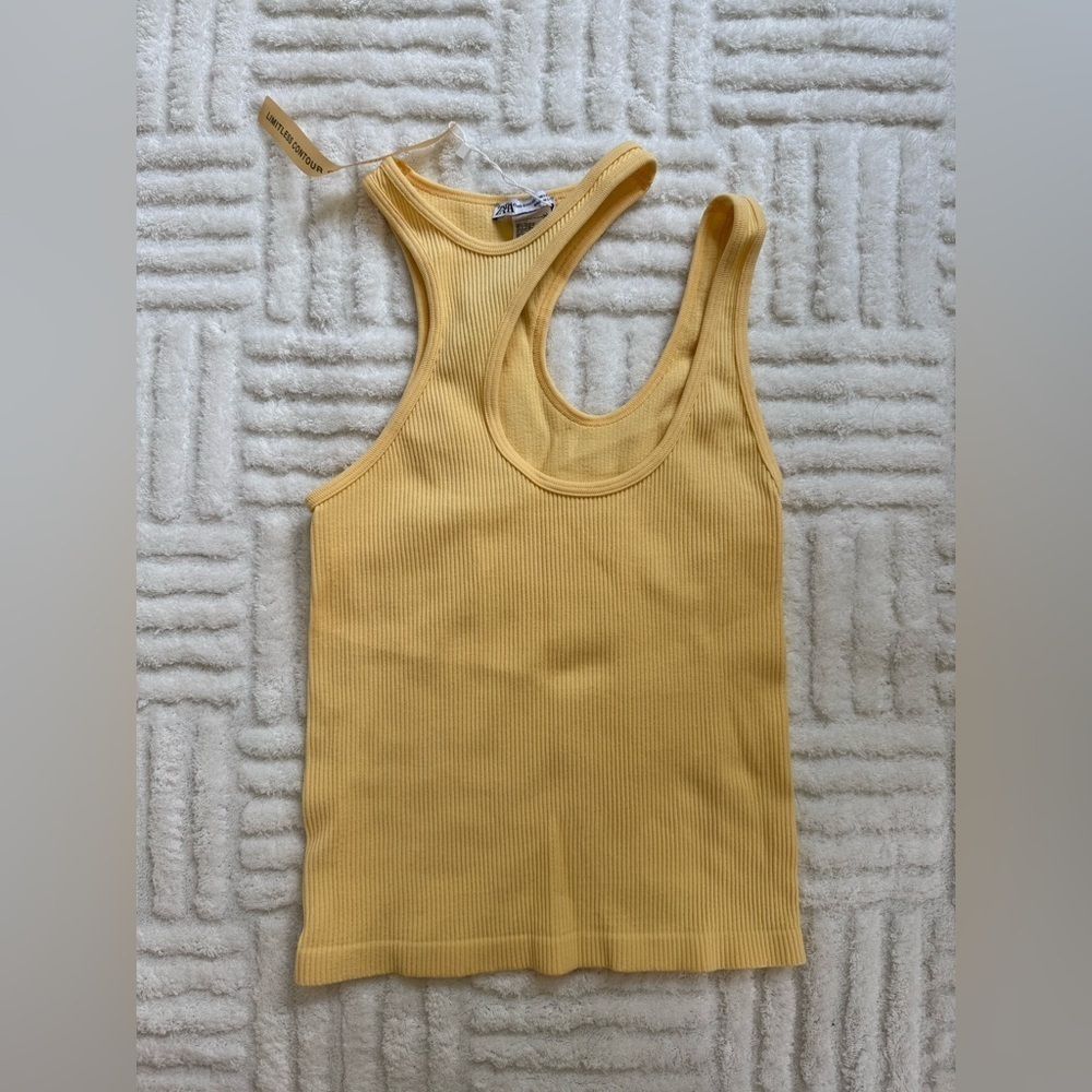 Zara Limitless Contour Ribbed Tank - Butter Yellow